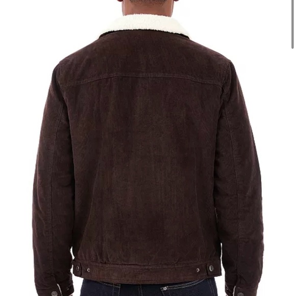 Lucky Brand: Brown Corduroy Jacket with Sherpa Collar - Picture 2 of 3